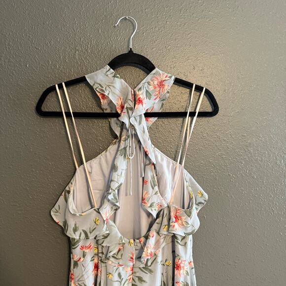 Gal Meets Glam Ella Floral Ruffle Chiffon Maxi Dress Size 6 - Picture 9 of 10